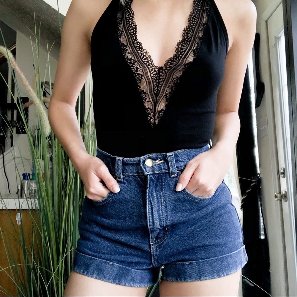 Express Black Lace Bodysuit
